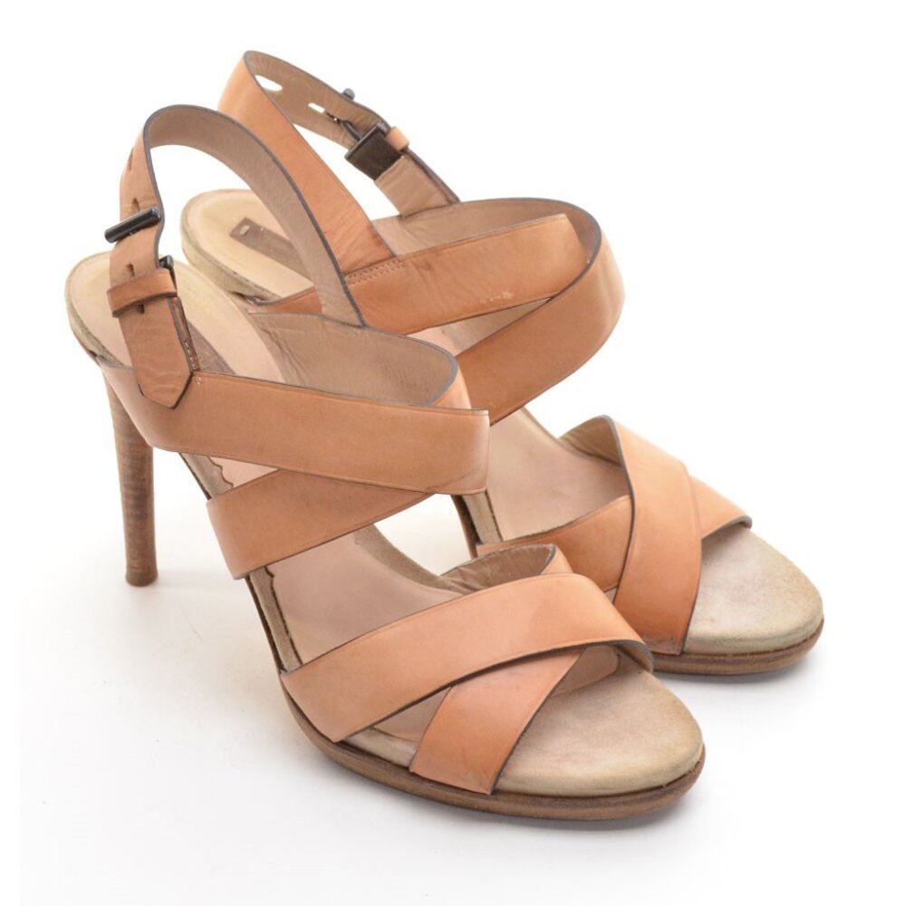 Reed Krakoff Boxer Natural Leather Strappy Sandals 40